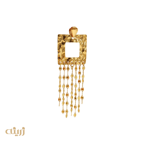 آویز طلا چکش خور شرابه ای 