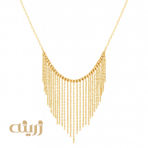 گردنبند شرابه ای پولکی با گوی تراش 