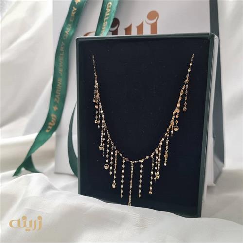 گردنبند شرابه ای پولکی و حلقه و گوی تراش