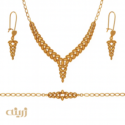 نیم ست طلا گندمی 