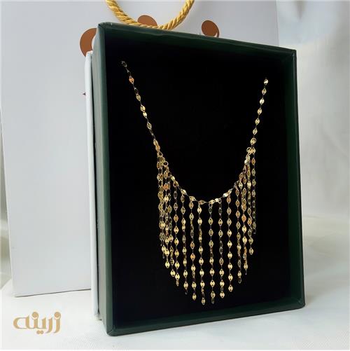 گردنبند تمام پولکی شرابه ای 