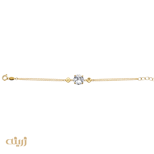 دستبند تک نگین با دو ونکلیف تراش 