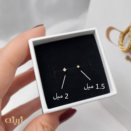 پیرسینگ بینی طلا تک نگین 