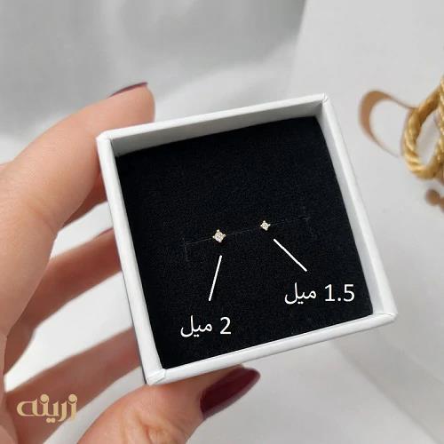 پیرسینگ بینی طلا تک نگین 