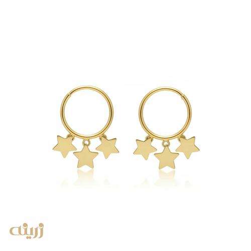 گوشواره طلا حلقه ای طرح دار کادوئی