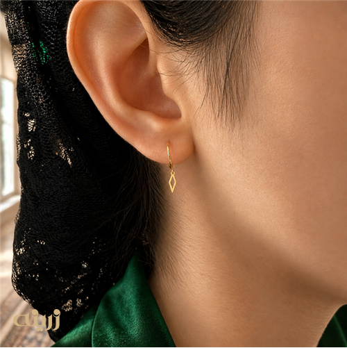 گوشواره طلا حلقه ای طرح دار کادوئی