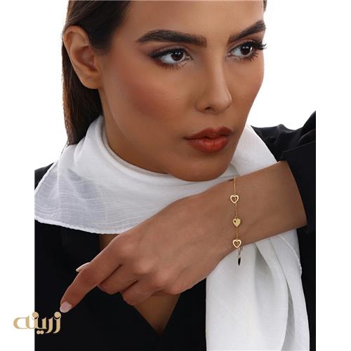 دستبند طلا هفت قلب شرابه ای