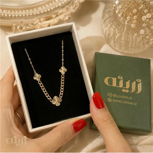 گردنبند طلا سوپر کارتیه با سه ونکلیف تراش