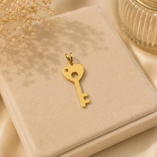 آویز طلا کلید قلب کد N0770 