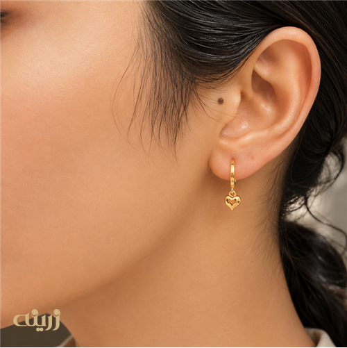 -گوشواره طلا قلب مینیمال سبک کد E0235