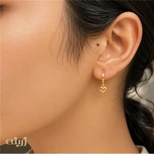 -گوشواره طلا قلب مینیمال سبک کد E0178
