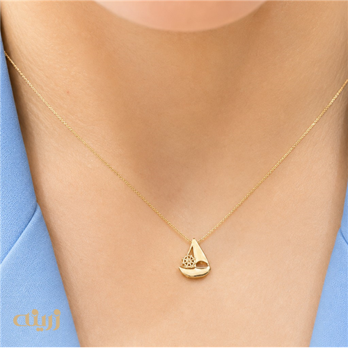 آویز طلا قایق مینمیال کد N0880