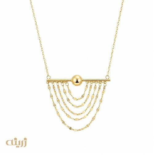 گردنبند طلا شرابه ای میله و گوی کد N0797