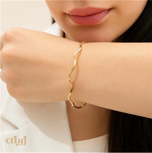 النگو طلا آینه ای موج دار کد B0277