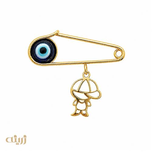 سنجاق سینه طلا چشم نظر کودک کد BB0012