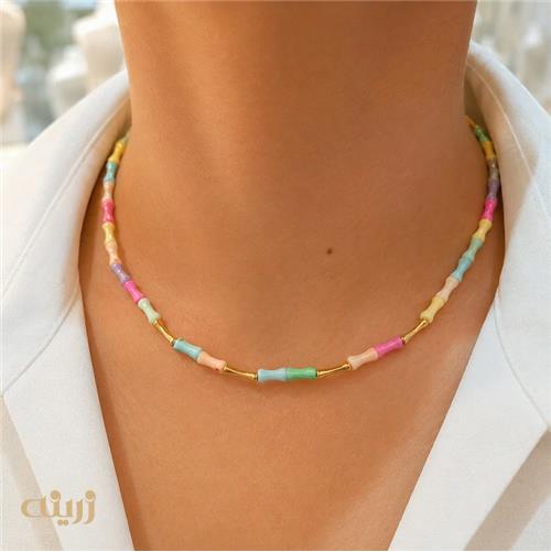 گردننبدطلا بامبو با صدف طرح بامبو کد N0856