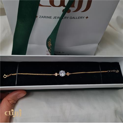 دستبند تک نگین با دو ونکلیف تراش 