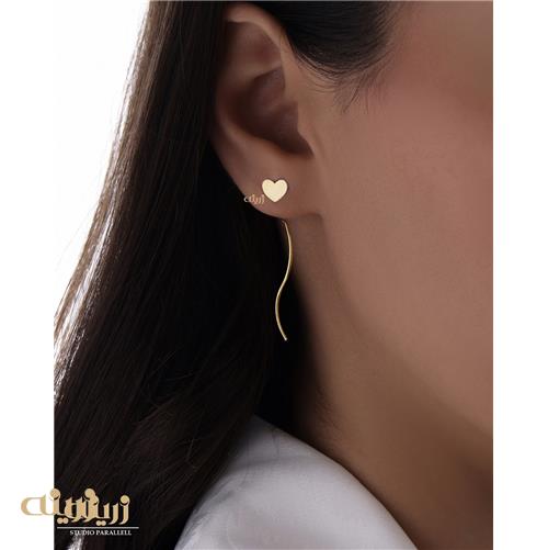 گوشواره طرح دار با  آویز موجی