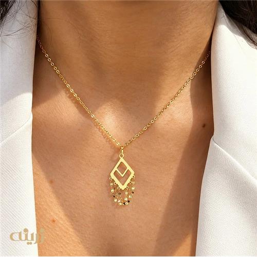 آویز طلا خلیجی طرح لوزی سبک کد N0883