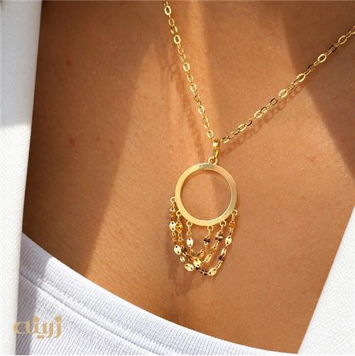 آویز طلا خلیجی طرح دایره سبک کد N0885
