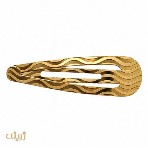 سنجاق سر طلا طرح موج کد HA0018