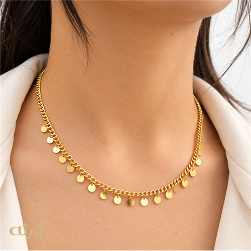 گردنبند طلا کارتیه پولکی کد N0904 