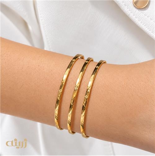 بنگل طلا آینه ای طرح روبرتوکوین سبک کد B0306 