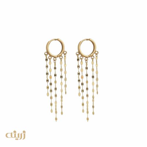 گوشواره طلا شرابه ای پولکی روکو
