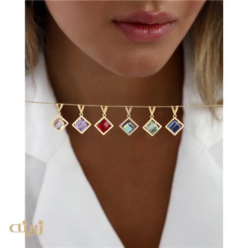 آویز طلا سواروسکی مکعب کادویی