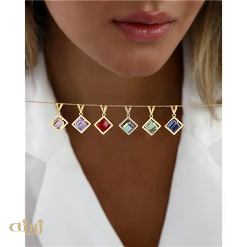 آویز طلا سواروسکی مکعب کادویی
