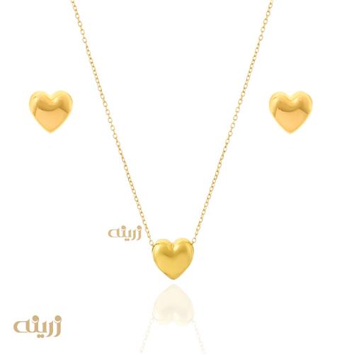 نیم ست طلا زنانه قلب برجسته