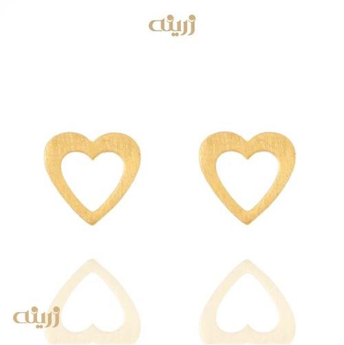 گوشواره میخی قلب توخالی 