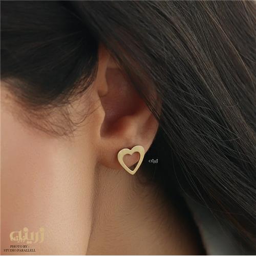 گوشواره میخی قلب توخالی 