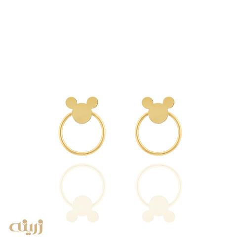 گوشواره طلا دایره ای  طرح دار