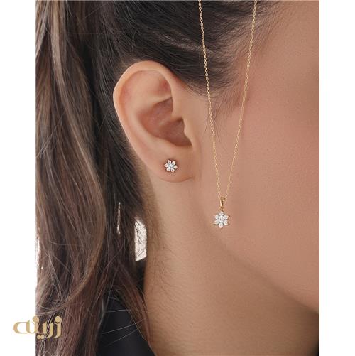 نیم ست طلا زنانه طرح فلاور