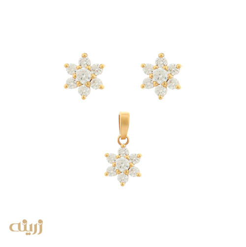 نیم ست طلا زنانه طرح فلاور