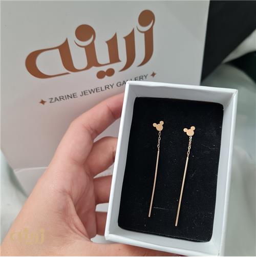 گوشواره طلا میله ای طرح دار