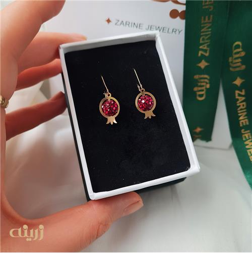 گوشواره طلا انار کریستالی کادویی