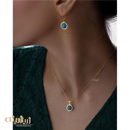 نیم ست طرح فیروزه ای کادویی