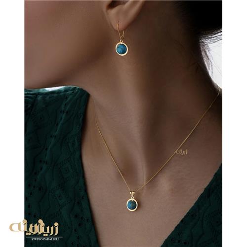 نیم ست طرح فیروزه ای کادویی