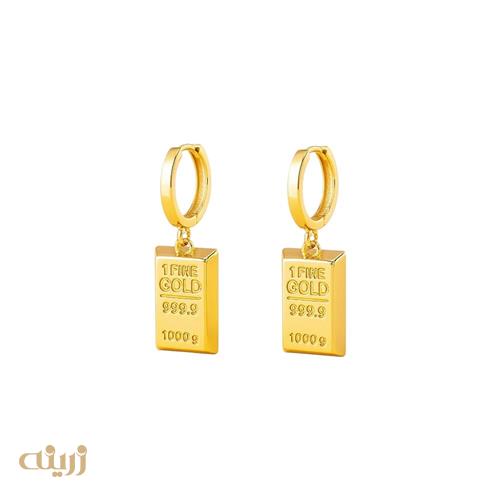 گوشواره طلا طرح شمش سوئیسی