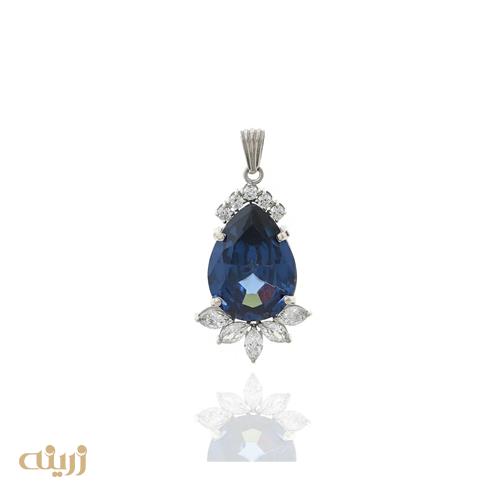 آویز طلا طرح جواهر اشکی کبود