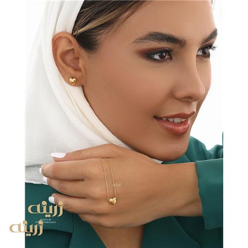 گوشواره طلا قلب برجسته میخی