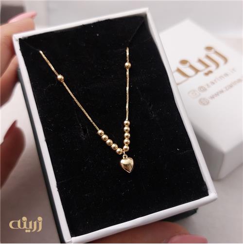 گردنبند طلا قلب گوی لوکس