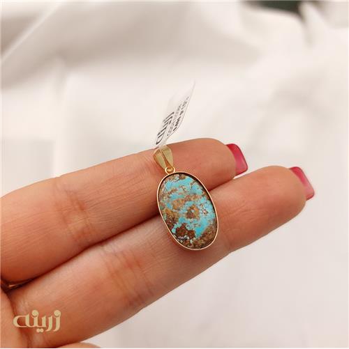آویز طلا فیروزه طبیعی