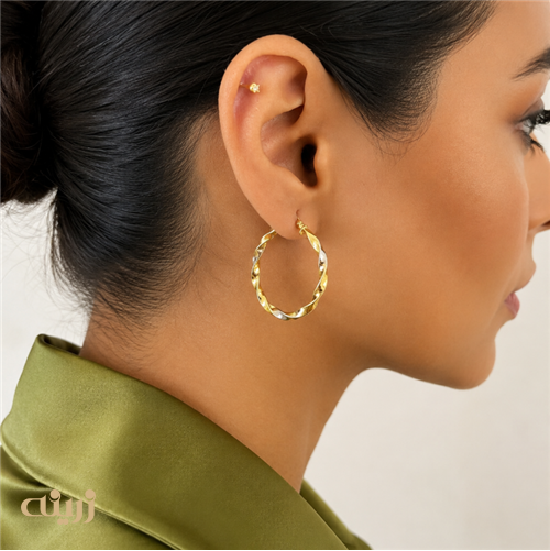 گوشواره طلا حلقه ای پیچی 