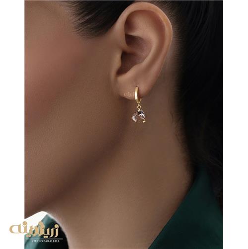 گوشواره طلا قلب طرح جواهر 