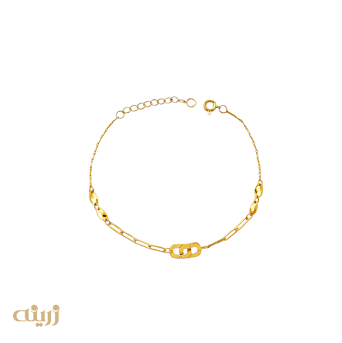 دستبندهرمس با پولکی پیچی و زنجیر فلامینگو لوکس 