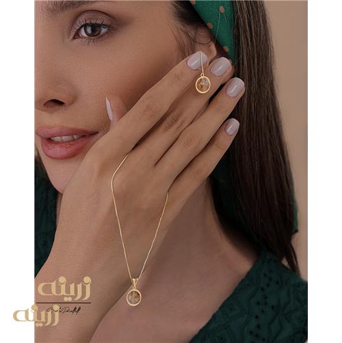 نیم ست طلا  زحل طرح سیترین 