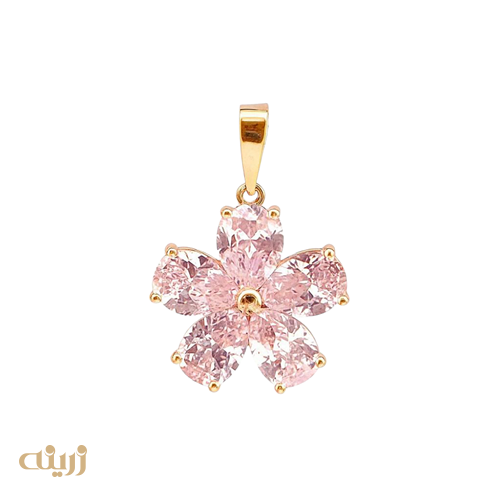 آویز شکوفه صورتی طرح جواهر